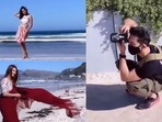 Abhinav Shukla, Sana Makbul and Divyanka Tripathi Dahiya in Cape Town. Abhinav Shukla, Sana Makbul and Divyanka Tripathi Dahiya in Cape Town.