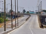 A deserted highway in Bengaluru after a lockdown was imposed by the Karnataka government as a preventive measure against the spread of the coronavirus. 