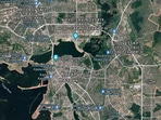 A satellite view of the Russian city of Kazan 