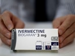 A box of Ivermectine, made by Biogaran, at a counter of a pharmacy. A box of Ivermectine, made by Biogaran, at a counter of a pharmacy.