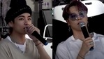 BTS singers Jimin and V turn announcers on the sets. 
