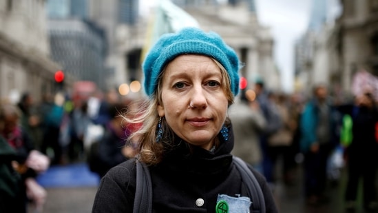 File Photo: Co-founder of the Extinction Rebellion group, Gail Bradbrook, poses as she and others block the road during an Extinction Rebellion demonstration at Bank, in the city of London, Britain on October 14, 2019. (Henry Nicholls / REUTERS)