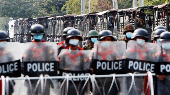 One hundred days after their takeover, Myanmar’s ruling generals maintain just the pretense of control.(AP) One hundred days after their takeover, Myanmar’s ruling generals maintain just the pretense of control.(AP)