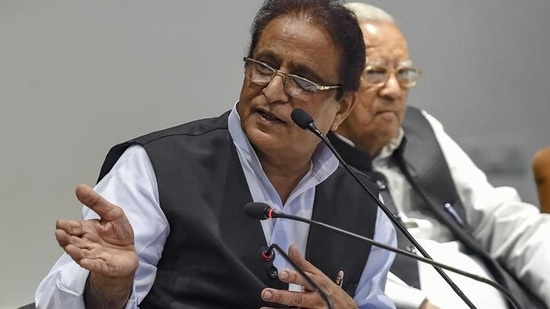 In September 2019, the court had issued summons to Azam Khan, his wife Tazeen Fatima and their son taking cognizance of the charge sheet filed by Rampur police,(PTI file photo)