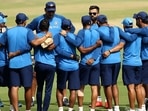 The Indian cricket team in a huddle. (Getty Images) The Indian cricket team in a huddle. (Getty Images)