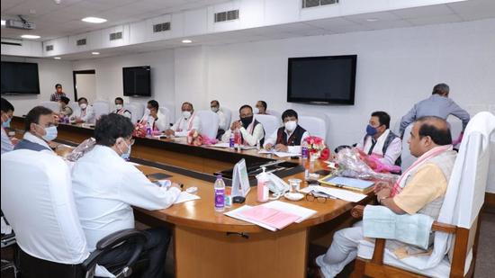 Newly formed Assam cabinet met to discuss Covid-19 situation in the state and other important issues on Tuesday. HT Photo Newly formed Assam cabinet met to discuss Covid-19 situation in the state and other important issues on Tuesday. HT Photo