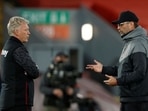 West Ham United manager David Moyes with Liverpool manager Juergen Klopp: File photo