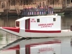 The image shows a boat ambulance on Dal Lake, Srinagar.(ANI) The image shows a boat ambulance on Dal Lake, Srinagar.(ANI)