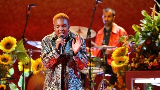 Singer Arlo Parks performs on stage at the BRIT Awards at the O2 Arena in London, Britain May 11, 2021.  (via REUTERS)