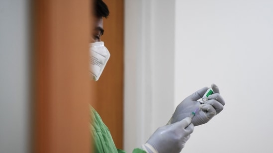 In another announcement, the panel said pregnant women may take any one of the two Covid-19 vaccines and lactating women are also eligible for jabs at any time after delivery.( AFP) In another announcement, the panel said pregnant women may take any one of the two Covid-19 vaccines and lactating women are also eligible for jabs at any time after delivery.( AFP)