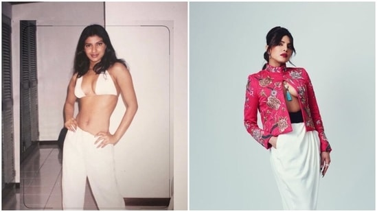 Priyanka Chopra at 19 (left) and at 38 years old.