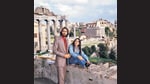Kabir Bedi and Parveen Babi at the Imperial fora, Rome in 1976. (Giorgio Ambrosi/Mondadori via Getty Images)