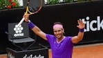 Spain's Rafael Nadal celebrates as he plays Germany's Alexander Zverev, during their quarter-final match at the Italian Open tennis tournament(AP) Spain's Rafael Nadal celebrates as he plays Germany's Alexander Zverev, during their quarter-final match at the Italian Open tennis tournament(AP)