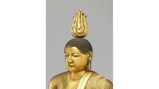 From 18th century, Sri Lanka: Robust feature stand out in gilded copper, a style common in the Kandyan period.(Image courtesy: Metropolitan Museum of Art)