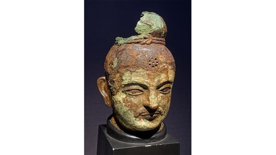 From 4th century, China: Git-bronze from Khotan, a kingdom located on the branch of the Silk Road that ran along the southern edge of the Taklamakan Desert in the Tarim Basin in modern Xinjiang.(Image courtesy: Tokyo National Museum)