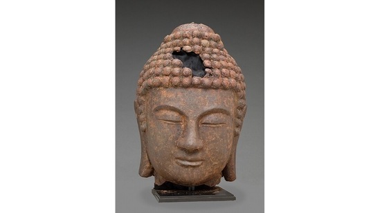 From 9th century, Korea: From the far reaches of the spread of Buddhism, a soft expression in cast iron. Buddha’s features were subtly adapted to appeal to east Asia.(Image courtesy: Detroit Institute of Arts)