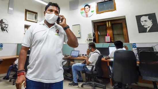 "They (the Delhi Police team) wanted to know the details of how we are helping people. We answered all their questions," said IYC chief Srinivas BV (PTI Photo/Manvender Vashist) (PTI) "They (the Delhi Police team) wanted to know the details of how we are helping people. We answered all their questions," said IYC chief Srinivas BV (PTI Photo/Manvender Vashist) (PTI)
