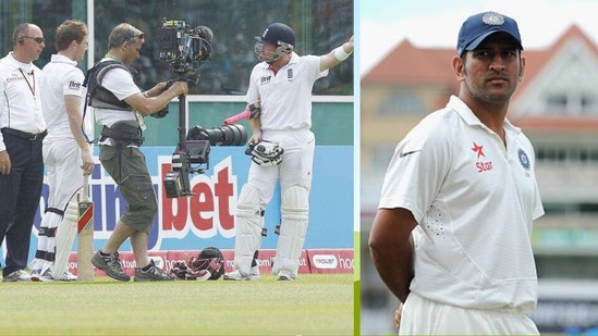 When the teams returned to the field for the final session, Bell walked out, much to the delight of the spectators. It was later learned that Dhoni withdrew his appeal after discussions between the two sides. (Getty Images)