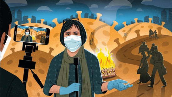 In many ways journalist Barkha Dutt could be called a first responder to the pandemic. (Illustration: Gajanan Nirphale)