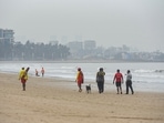 Life Guard and firefighters patrol the Juhu beach area due to the formation of Cyclone Tauktae in the Arabian Sea, in Mumbai, on Saturday, May 15, 2021. (PTI) Life Guard and firefighters patrol the Juhu beach area due to the formation of Cyclone Tauktae in the Arabian Sea, in Mumbai, on Saturday, May 15, 2021. (PTI)
