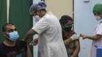 BMC medical staff inoculating Covishield vaccine to beneficiaries against Covid-19 at Rajawadi Hospital in Mumbai. (Pratik Chorge/HT file photo) BMC medical staff inoculating Covishield vaccine to beneficiaries against Covid-19 at Rajawadi Hospital in Mumbai. (Pratik Chorge/HT file photo)