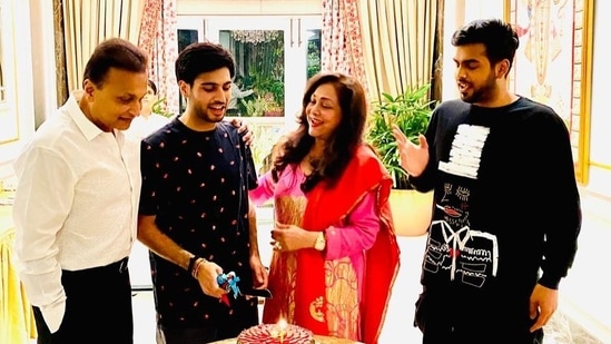 Anil and Tina Ambani with their two sons, Jai Anmol and Jai Anshul(Instagram) Anil and Tina Ambani with their two sons, Jai Anmol and Jai Anshul(Instagram)