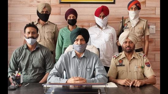 The accused in the custody of the special task force of Ludhiana police. (HT Photo) The accused in the custody of the special task force of Ludhiana police. (HT Photo)
