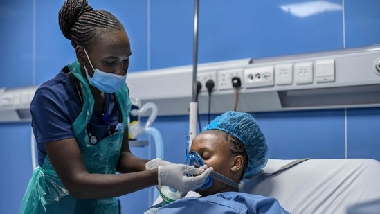 At the peak of Kenya's third wave of Covid-19 in March, hospitals, buckling under the strain of the virus, saw their oxygen reserves fizzle out.(AFP)