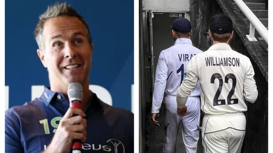 Michael Vaughan and Kane Williamson and Virat Kohli. (File) Michael Vaughan and Kane Williamson and Virat Kohli. (File)