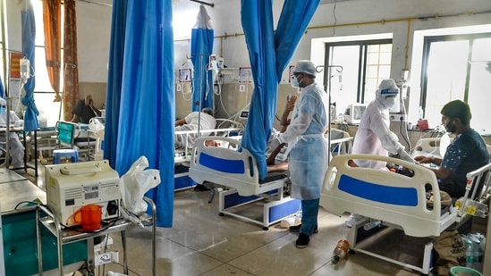 It was decided at the meeting that in every district hospital 100 ICU beds shall be made available on a permanent basis. (PTI Photo)(PTI)