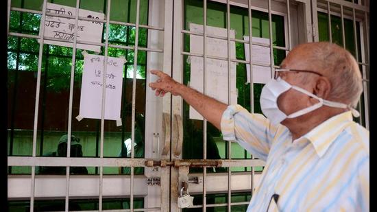 A government Covid vaccination centre closed due to non-availability of doses in Jalandhar on Saturday. (ANI)