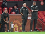 Manchester United manager Ole Gunnar Solskjaer and first team coach Michael Carrick.