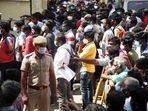A massive crowd outside Jawaharlal Nehru Stadium in Chennai to buy Remdesivir medicine.(ANI) A massive crowd outside Jawaharlal Nehru Stadium in Chennai to buy Remdesivir medicine.(ANI)