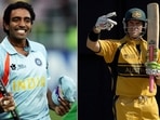 Robin Uthappa and Matthew Hayden had several exchanges during the series of India vs Australia matches in 2007. (Getty Images) Robin Uthappa and Matthew Hayden had several exchanges during the series of India vs Australia matches in 2007. (Getty Images)