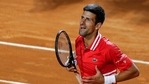 Serbia's Novak Djokovic celebrates after beating Italy's Lorenzo Sonego in their semi-final at Rome Masters.(AP) Serbia's Novak Djokovic celebrates after beating Italy's Lorenzo Sonego in their semi-final at Rome Masters.(AP)