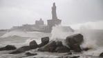 Huge waves are seen in the Arabian Sea near Kanyakumari, due to Cyclone Tauktae on Saturday.(PTI Photo) Huge waves are seen in the Arabian Sea near Kanyakumari, due to Cyclone Tauktae on Saturday.(PTI Photo)