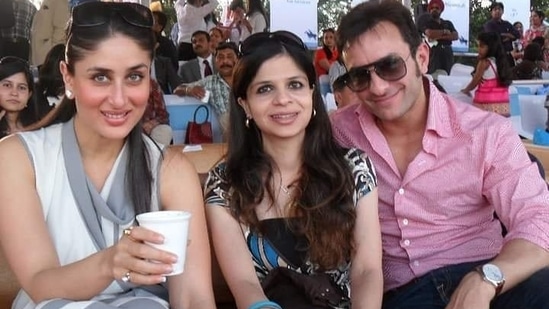 Saba Ali Khan with Saif Ali Khan and Kareena Kapoor Khan.