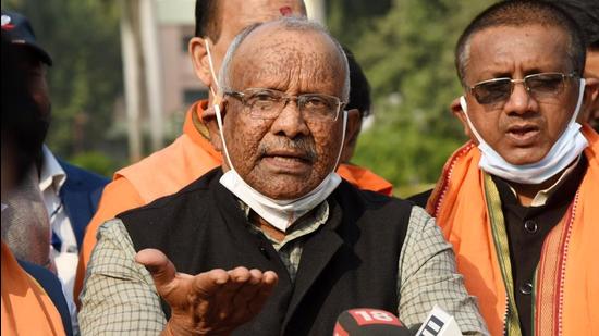 Patna, India - Bihar deputy chief minister Tarkishore Prasad interacted with a body of traders in Bihar. HT Photo Patna, India - Bihar deputy chief minister Tarkishore Prasad interacted with a body of traders in Bihar. HT Photo