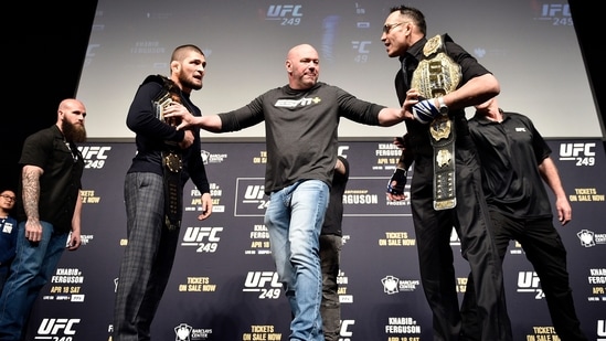 Khabib Nurmagomedov with Tony Ferguson.(Getty Images)