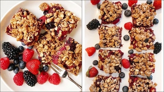 Recipe: Berry Oat Bars make the best healthy snack for warm summer months(Instagram/healthy.to.the.core)