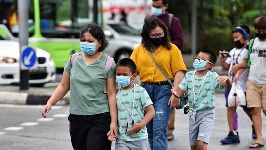 Singapore announced it will stop most in-person school classes this week, with its education minister saying some of the variants appear to attack younger children.(REUTERS)