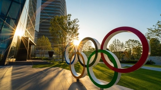 File Photo of the Olympics Rings structure in Tokyo, Japan.(Twitter)