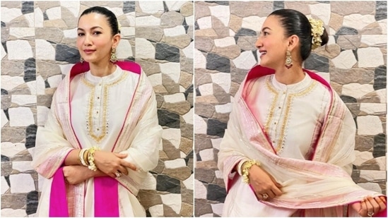 Gauahar Khan in a beautigul ethnic outfit (Instagram/gauaharkhan) Gauahar Khan in a beautigul ethnic outfit (Instagram/gauaharkhan)