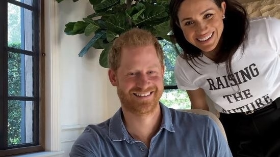 Prince Harry and Meghan Markle in a still from the trailer for Apple's The Me You Can't See.