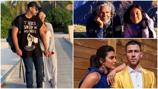Here are six Bollywood couples who not only share a great bond with each other but also motivate one another to stay fit.(Instagram)