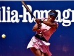 Serena Williams in action in Parma.