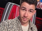 Nick Jonas on the sets of The Voice on Monday.
