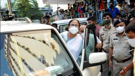 West Bengal CM Mamata Banerjee presence at the CBI office at Nizam Palace in Kolkata was cited as a threat by the Central investigative agency. (PTI Photo)