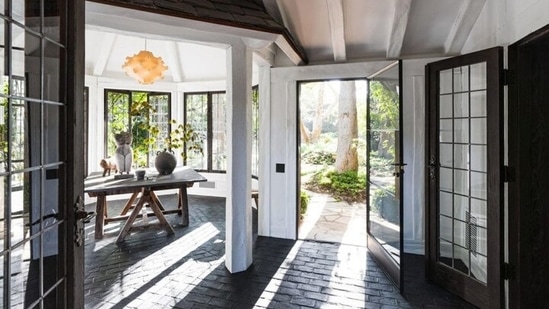 The property boasts wooden beams, casement windows and grandiose fireplaces. (Mansion Global) The property boasts wooden beams, casement windows and grandiose fireplaces. (Mansion Global)