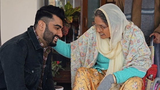 Sardar Ka Grandson movie review: Arjun Kapoor and Neena Gupta in a still from the new Netflix film. 